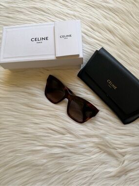 Celine Women's Tortoiseshell Square Sunglasses - Brown Lenses